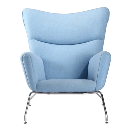 Fabric Velvet Upholstered Danish Replica Chairs , High Wing Back Replica Furniture Chairs