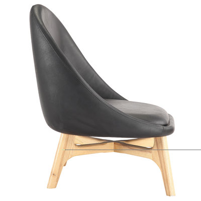 Black PU Upholstering Modern Sitting Chairs Save Storage Space For Relaxing