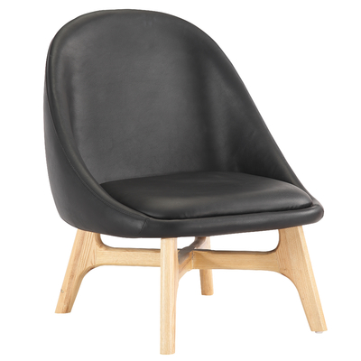 Black PU Upholstering Modern Sitting Chairs Save Storage Space For Relaxing