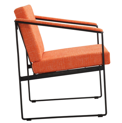 Orange Cotton Linen Modern Restaurant Chairs 58*69*73cm Metal Frame