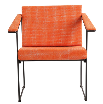 Orange Cotton Linen Modern Restaurant Chairs 58*69*73cm Metal Frame