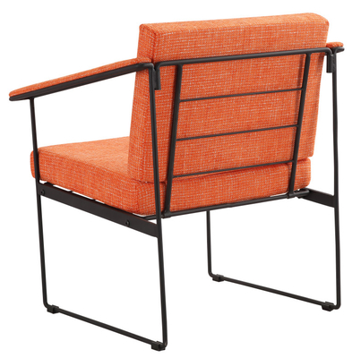 Orange Cotton Linen Modern Restaurant Chairs 58*69*73cm Metal Frame