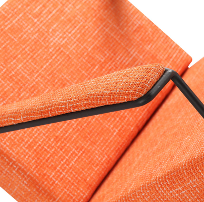 Orange Cotton Linen Modern Restaurant Chairs 58*69*73cm Metal Frame